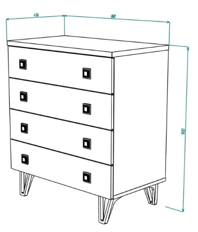 Комод Mira №9 800 Белый