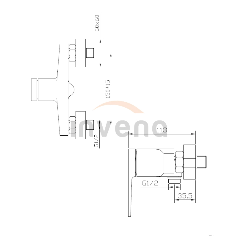 Sistemă de duș Black/Gold Rose BN-35-014-V  