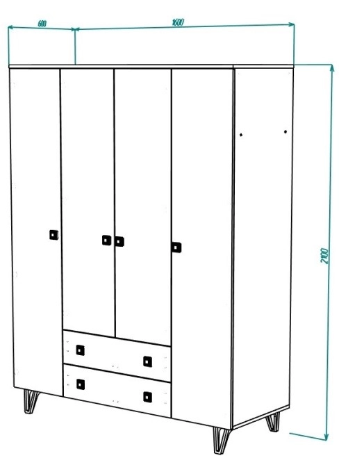 Шкаф Mira №1 1600 Белый