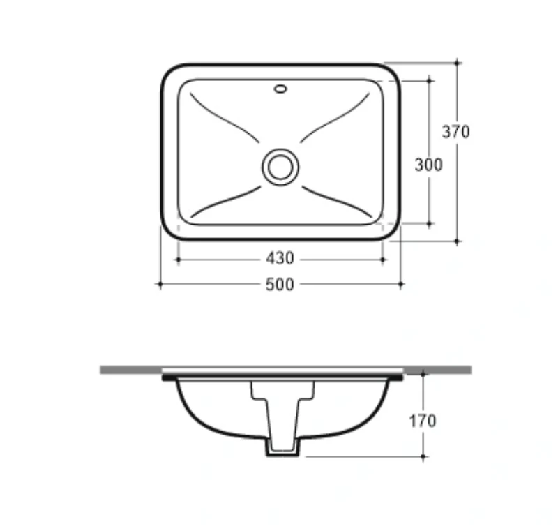 Встраеваемый умывальник Ander 50cm 1c Keramin 