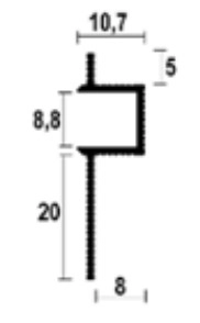 Reica aluminiu LPA909B PP 3000mm
