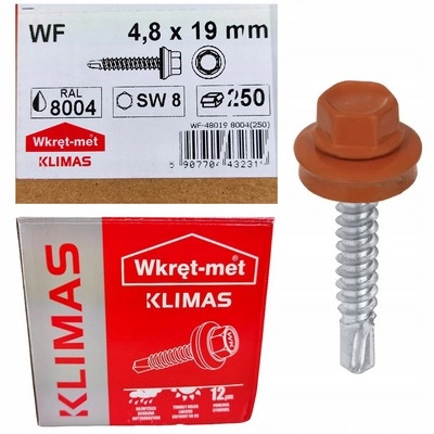 Шуруп для металлической черепицы 4,8x19 RAL8004 060913
