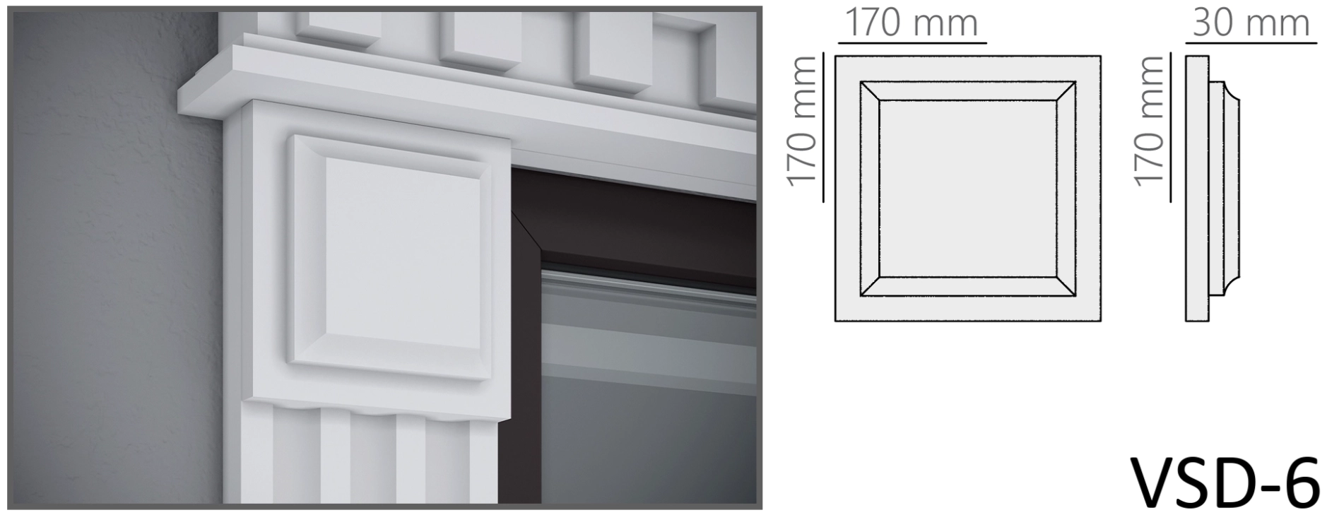 Piatră de boltă VSD6 170x170x30mm