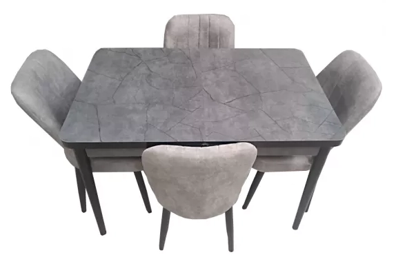 Набор раздвигающийся стол и 4 стула 70x110 ES-920