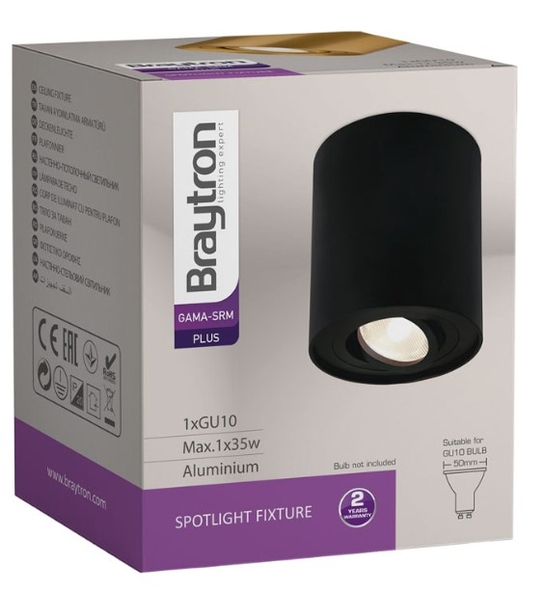 Corp de iluminare Gama-SRM Braytron GU10 220-240VAC RND-BLC IP20 BH04-00301 22715 