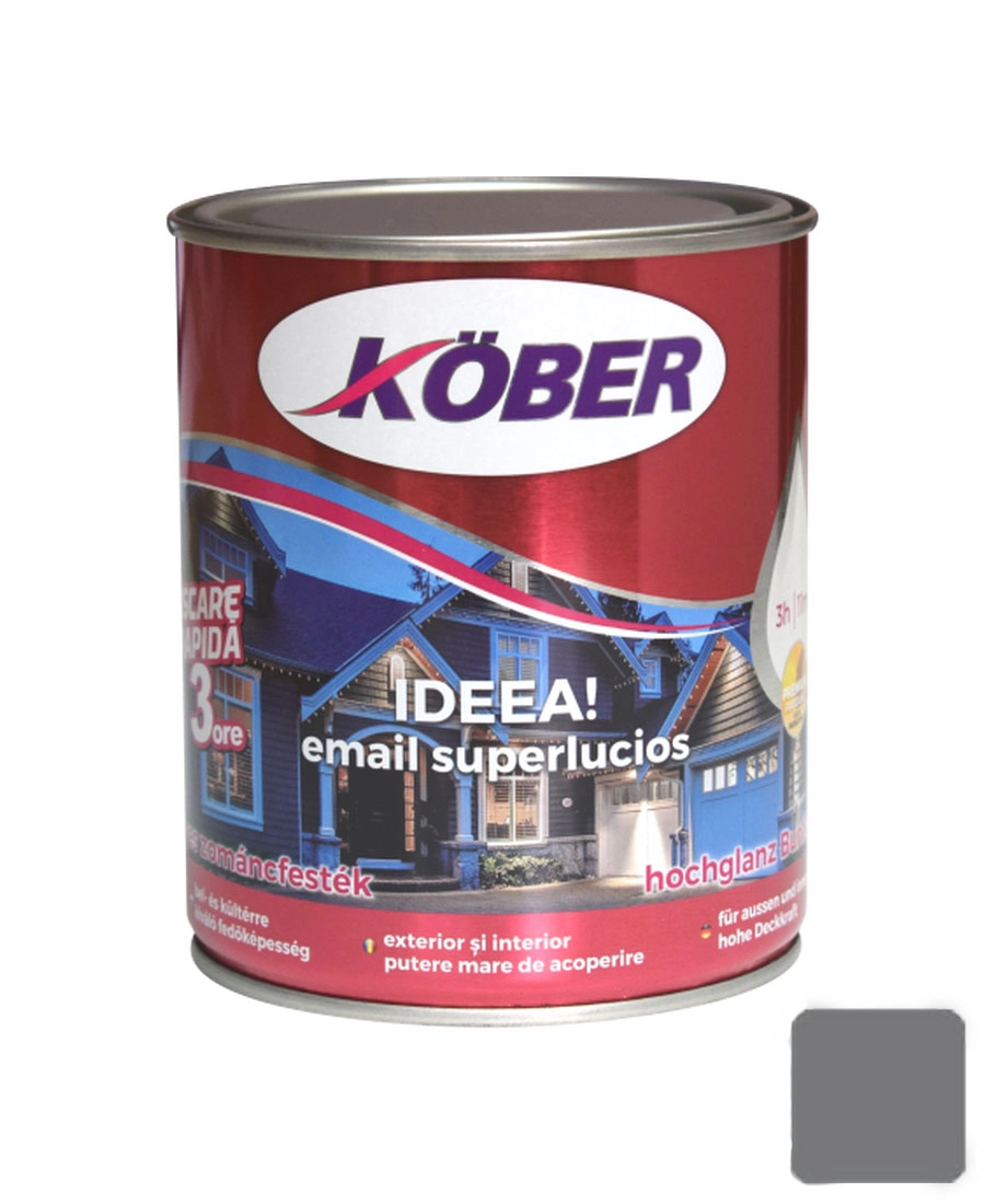 Эмаль Ideea 0.75л металлический серый