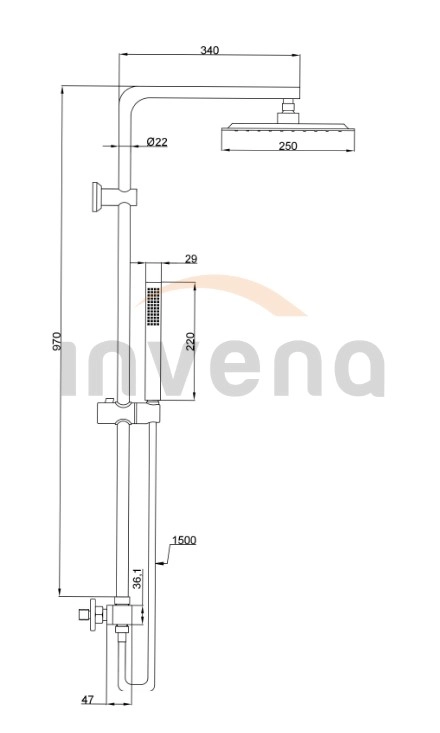 Душевая стойка Svart black AU-85-004-X 