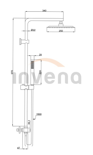 Suport de duș Svart black AU-85-004-X 