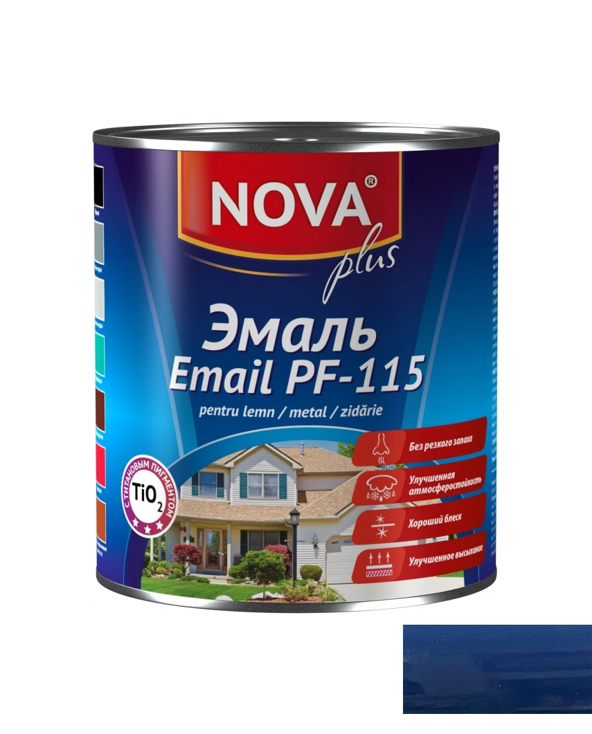 Эмаль Nova PF-115 0.8кг синий