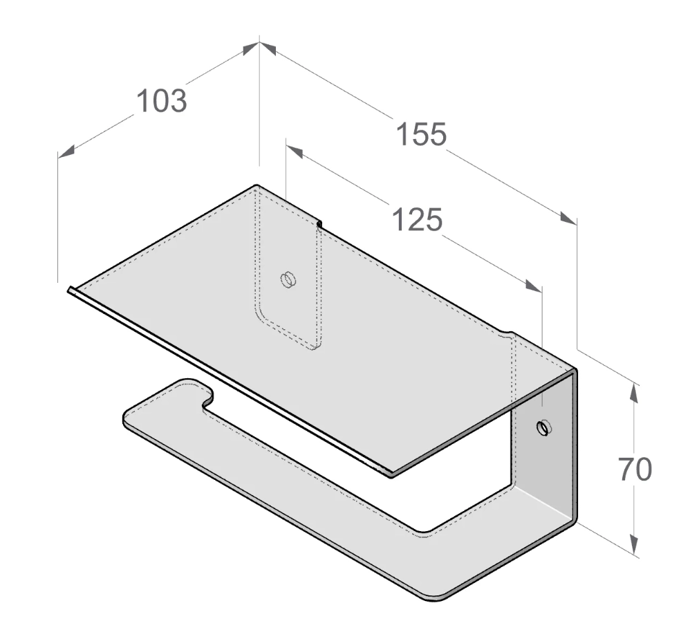 Держатель для туалетной бумаги Daske Bliss PH/B-0157GL серый левый