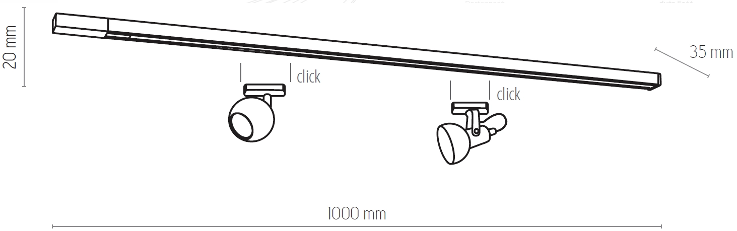 Șină track Tk-Lighting Tracer 4044 White 1M 