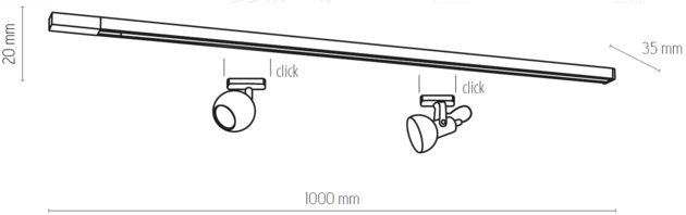 Șină track Tk-Lighting Tracer 4044 White 1M