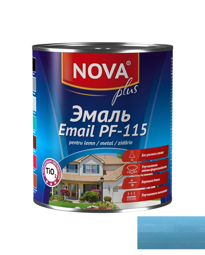 Эмаль Nova PF-115 0.8кг ярко-голубой