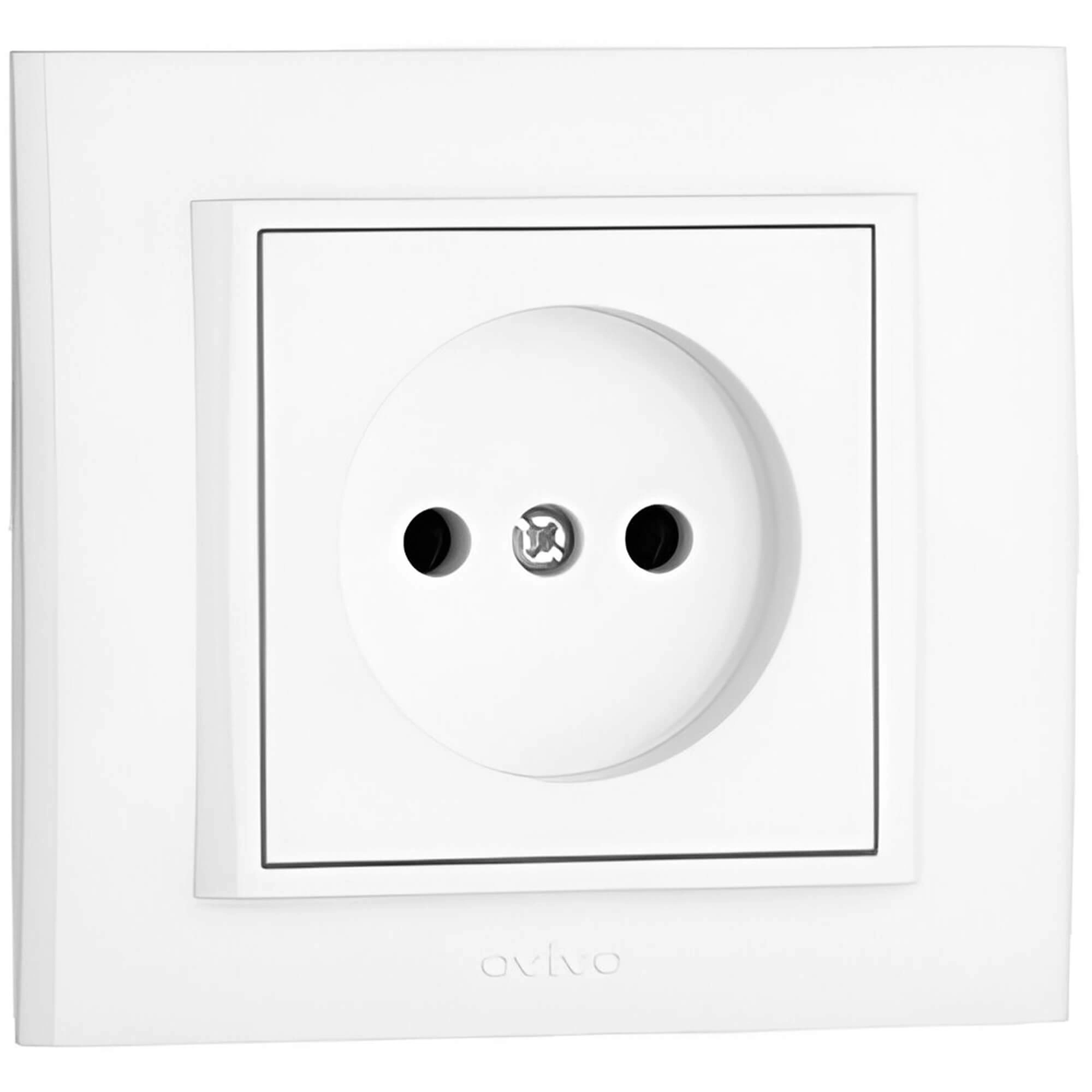 Розетка Schuko белый Ovivo