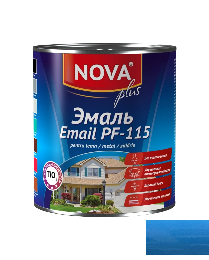 Эмаль Nova PF-115 0.8кг лазурь