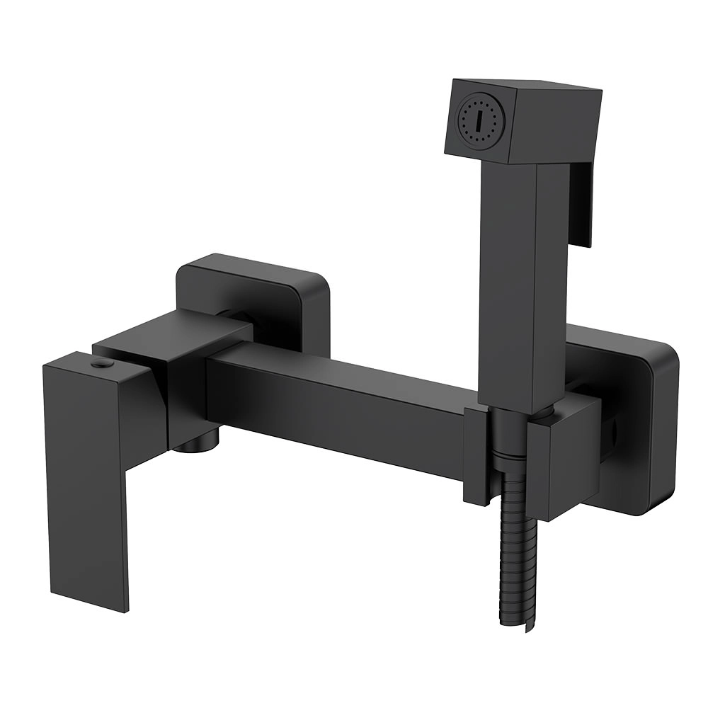 Baterie baie cu duș igienic pe perete Mateco Yago 1150 negru 114274