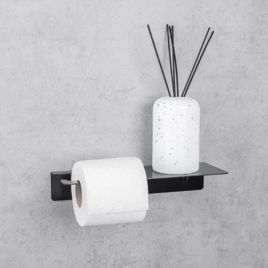 Держатель для туалетной бумаги Daske Line Base ADH PH/LB-1192BL-A черный левый