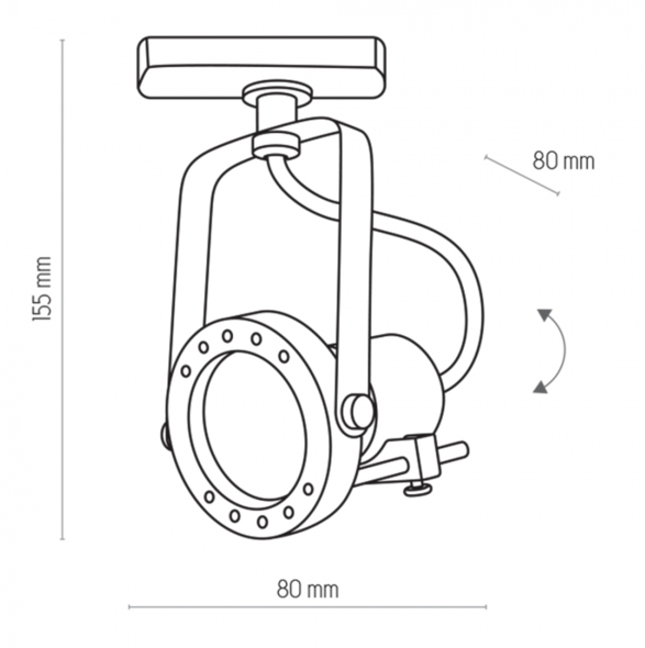 Corp de iluminat cu șină TK Lighting Tracer Black TL-002 1 GU10 4066