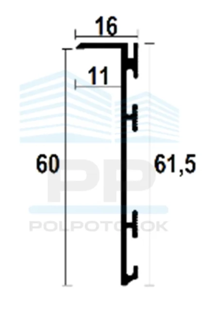 Plinta montare ascunsă ASP611 PP 2600mm