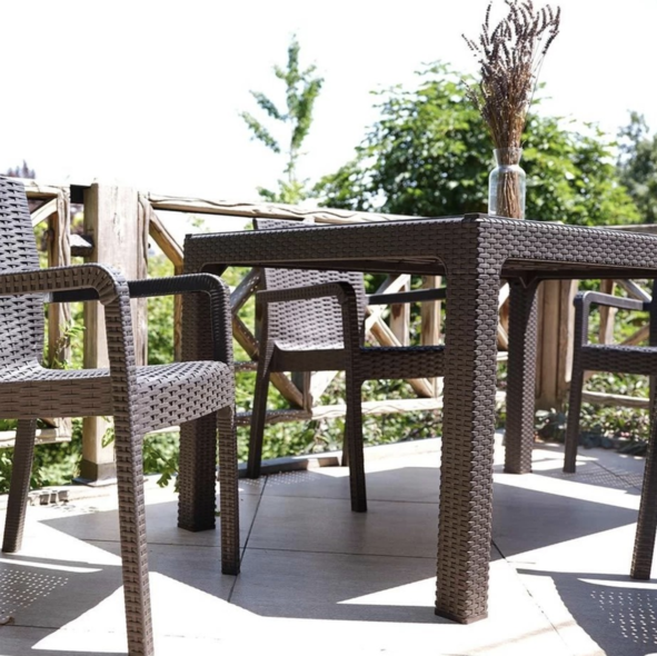 Садовый стол Rattan 90*150 Brown