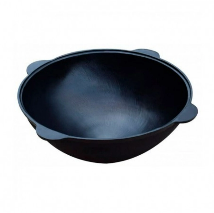 Казан чугун с крышкой круглое дно 8Л