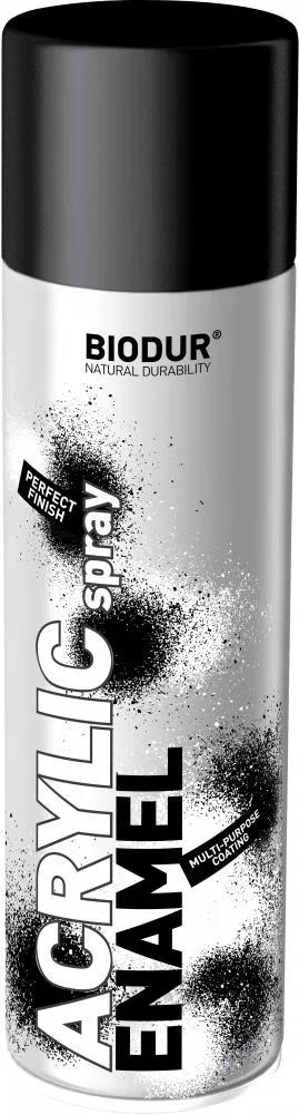 Спрей краска акриловый Biodur 500ml чёрный глянец 9005