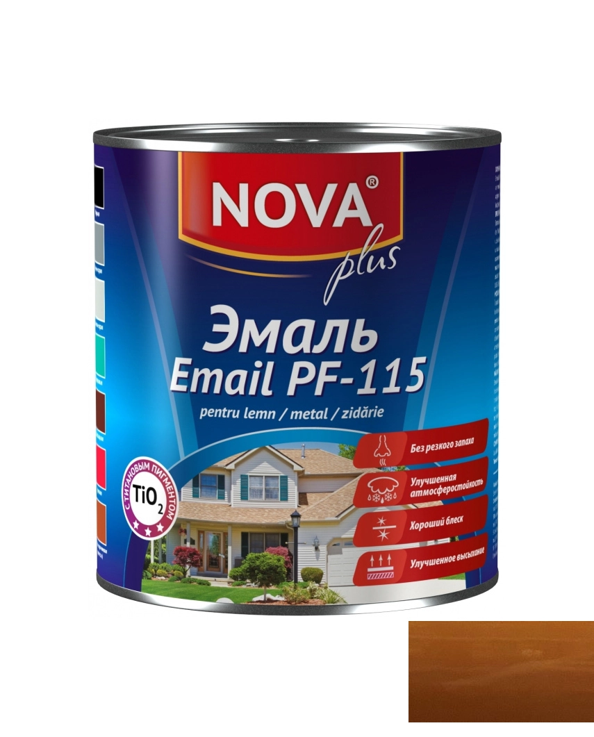 Эмаль Nova PF-115 0.8кг коричневато-желтый