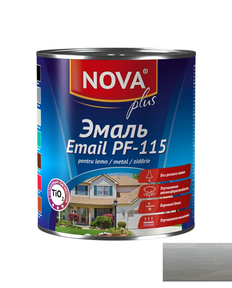 Эмаль Nova PF-115 0.8кг светло-серый