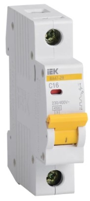 Автоматический выключатель IEK BA47-29 1P 4.5kA 16A C 02526/3850