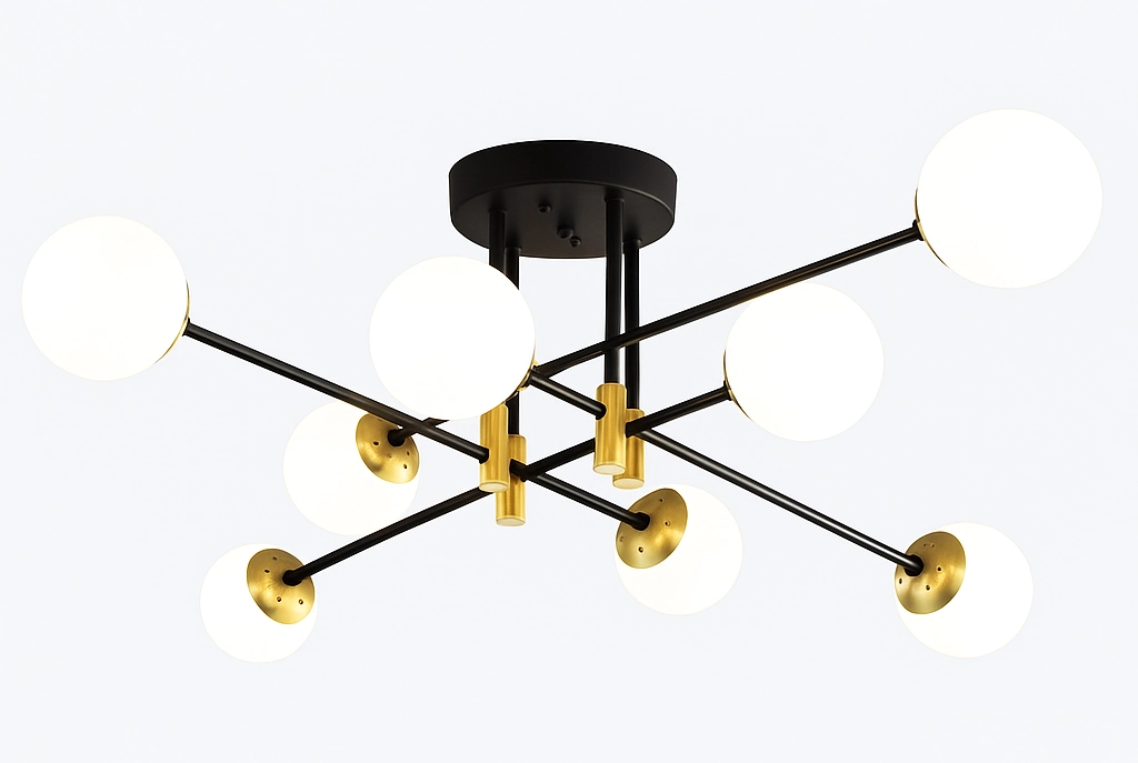 Люстра FY-2012-8 BK+GD E14