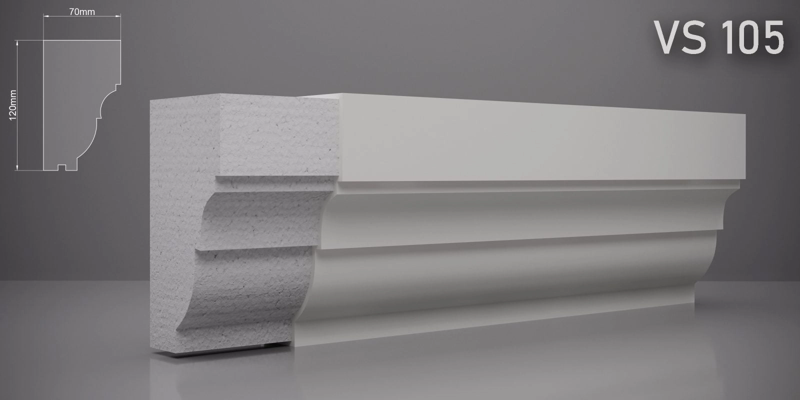 Подоконник VS105 120x70мм
