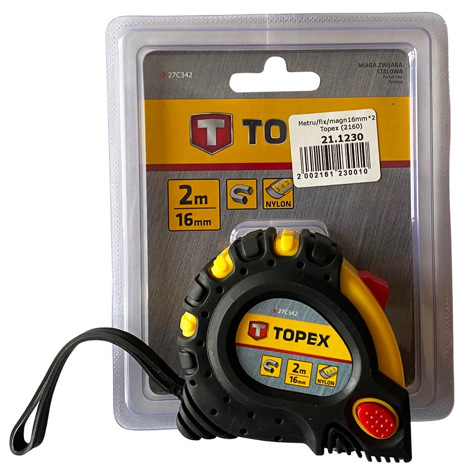 Рулетка Topex 2m x 16mm 27C342 2160