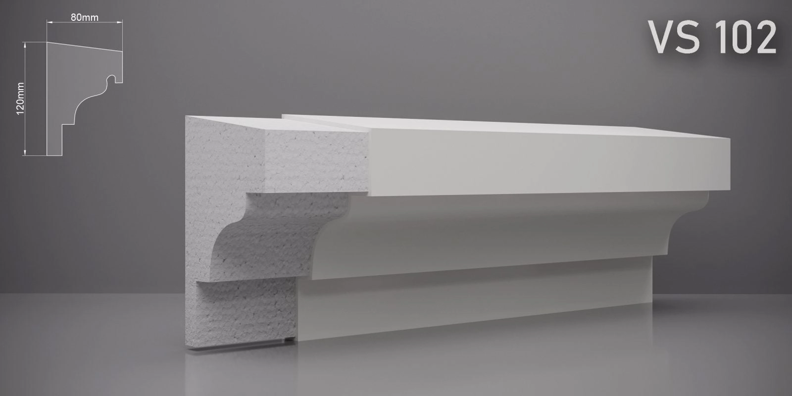 Подоконник VS102 120x80мм