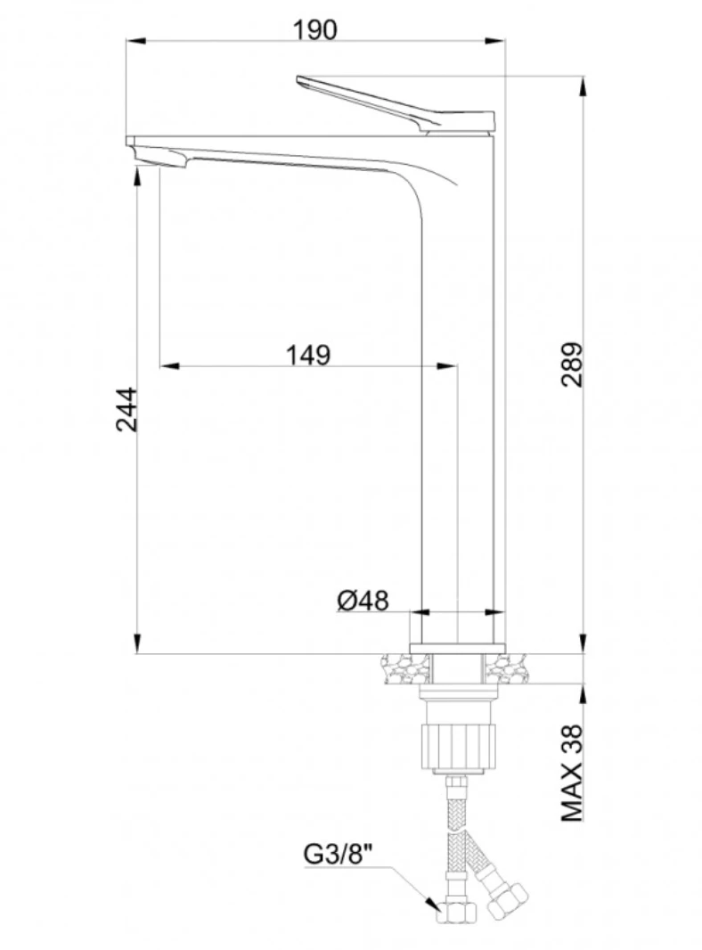 Baterie pentru lavoar Invena ALONIA BU-70-W04-V