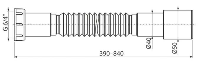 Сифон для ванны Alcaplast A55K-80 A770 97908 