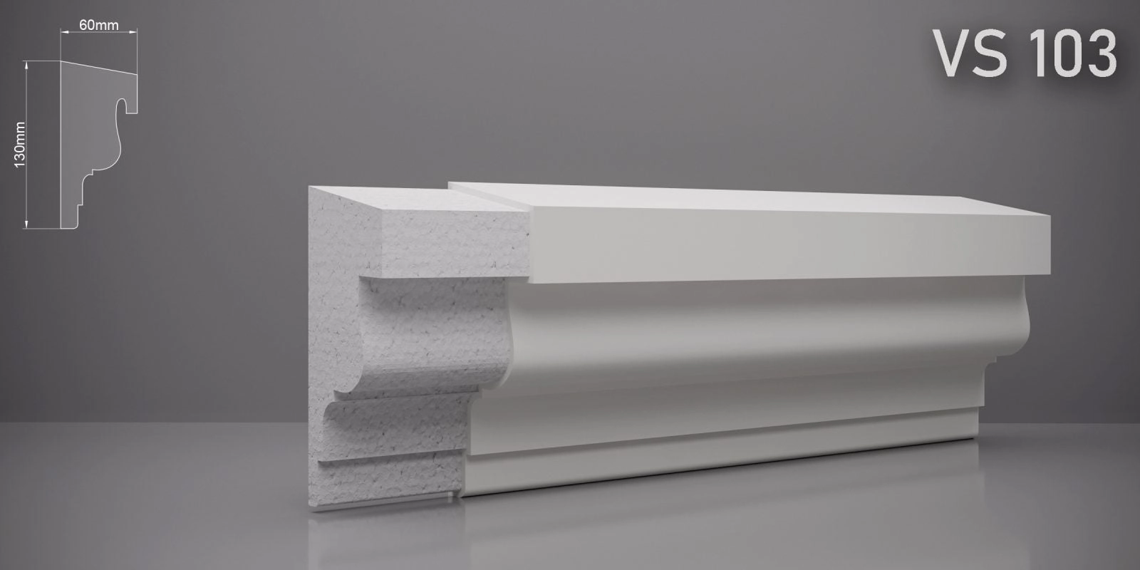 Подоконник VS103 130x60мм