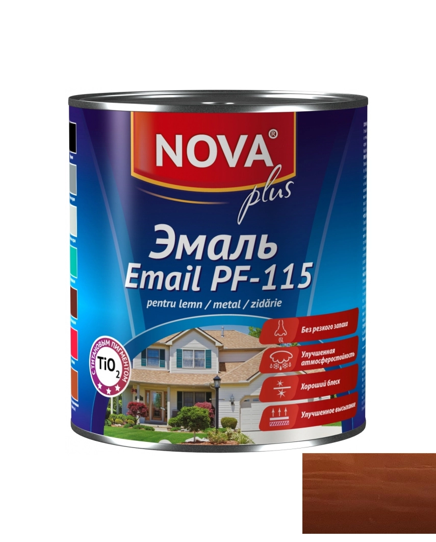 Эмаль Nova PF-115 0.8кг красновато-коричневый