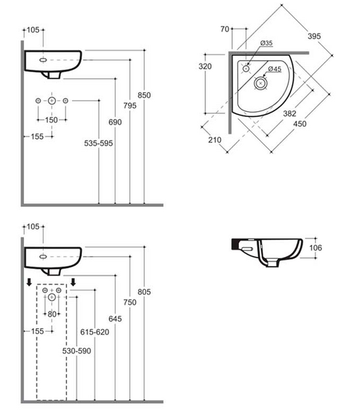 Раковина Keramin Siti-N 46 1c c/O