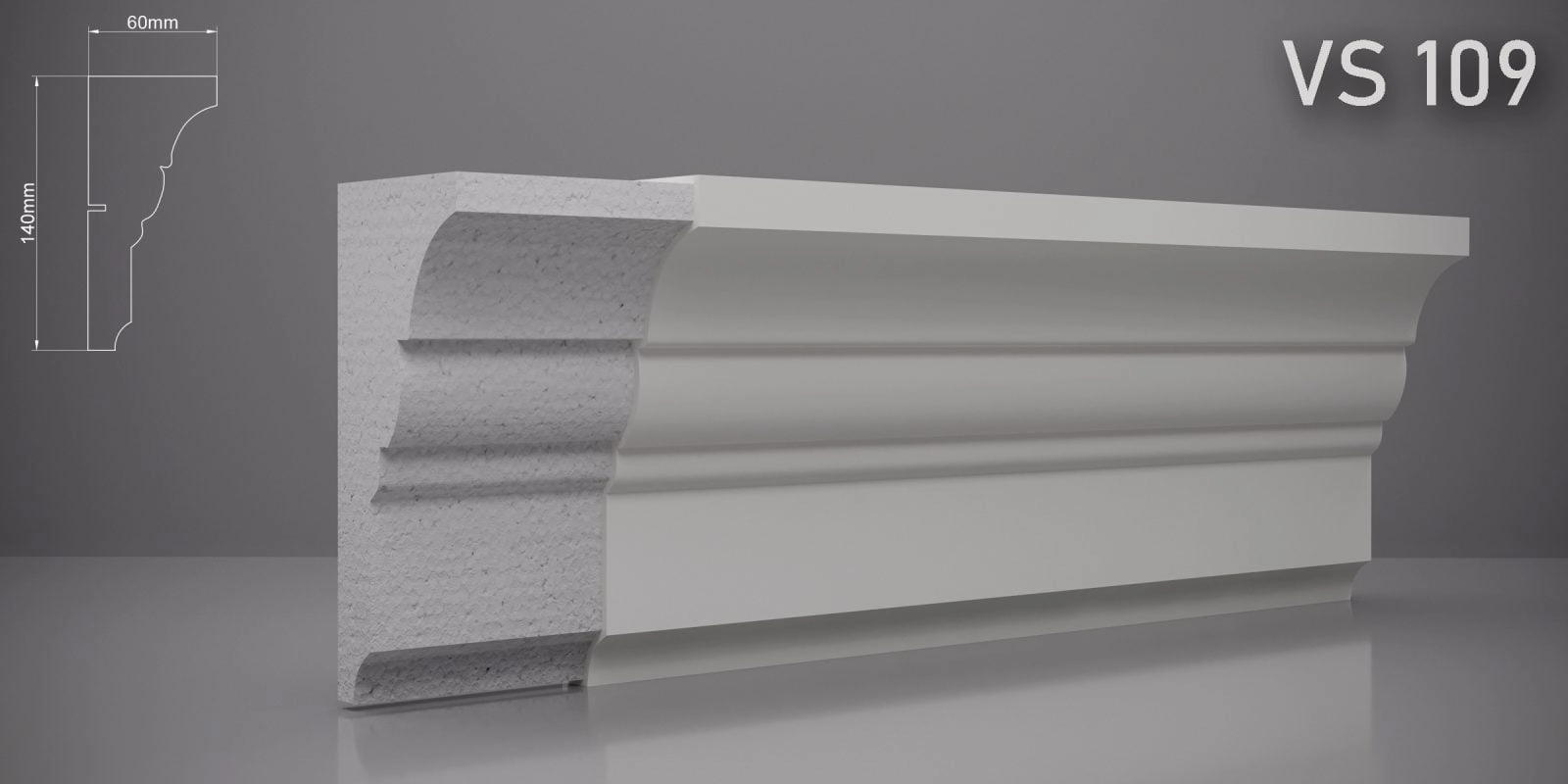 Подоконник VS109 140x60мм