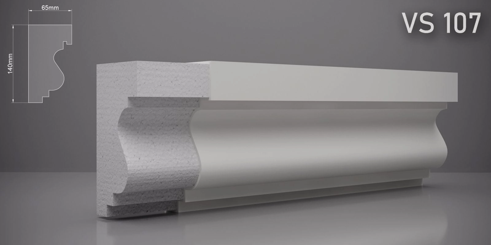 Подоконник VS107 140x65мм