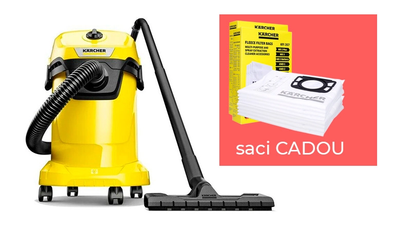 Set Aspirator Karcher WD3 + 4 saci CADOU