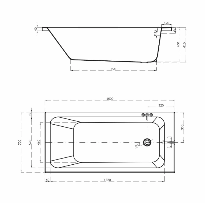 Ванна Cersanit Blissa 150x70 115202 