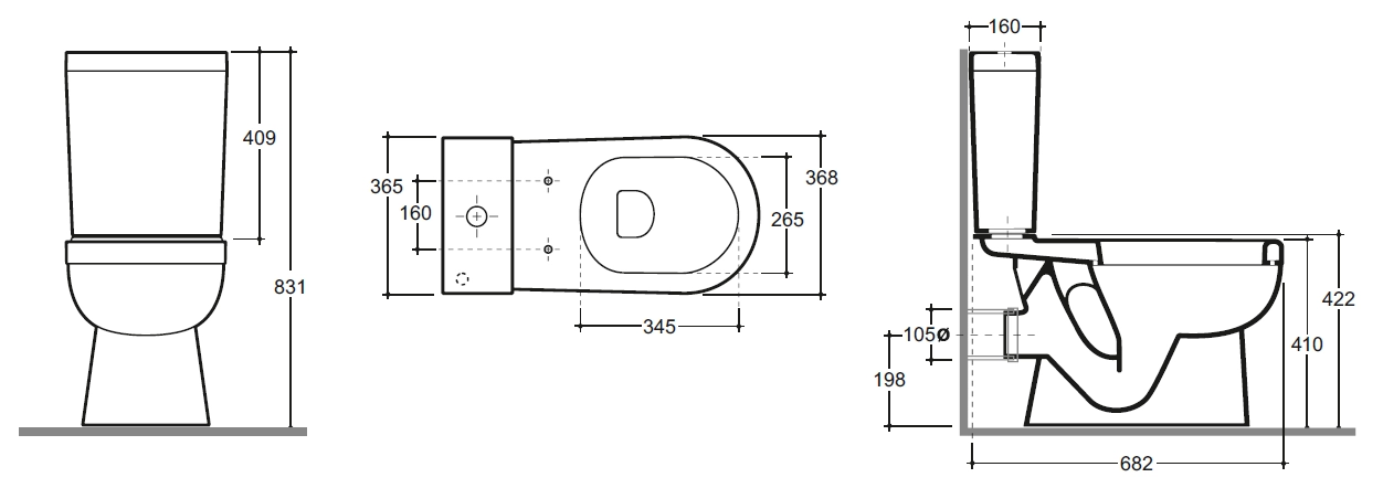 Vas WC Bergamo Nova Slim alb 1c