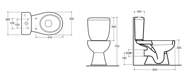 Vas WC Keramin Pozitano JS incoer white