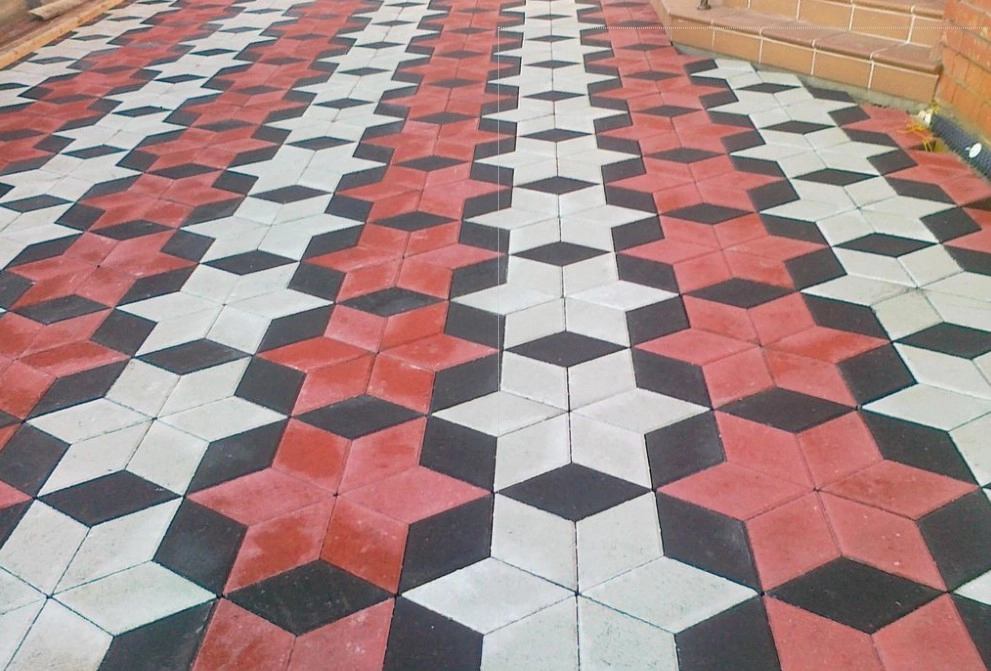 Брусчатка РОМБ белая 4см