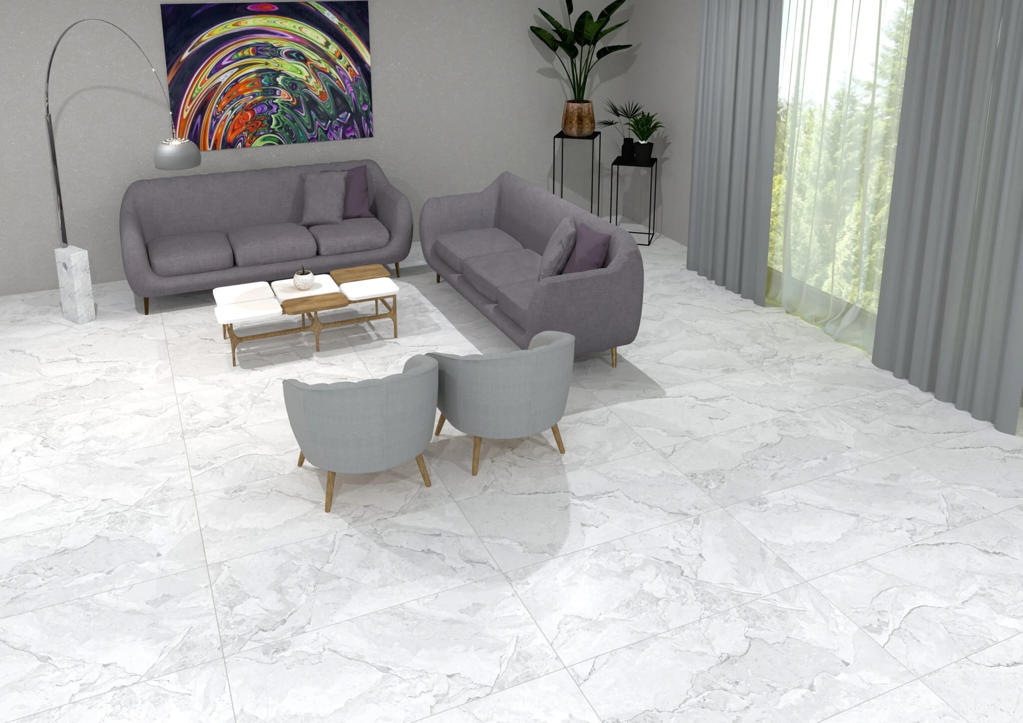 Gresie Izida Alba 60x120 grey