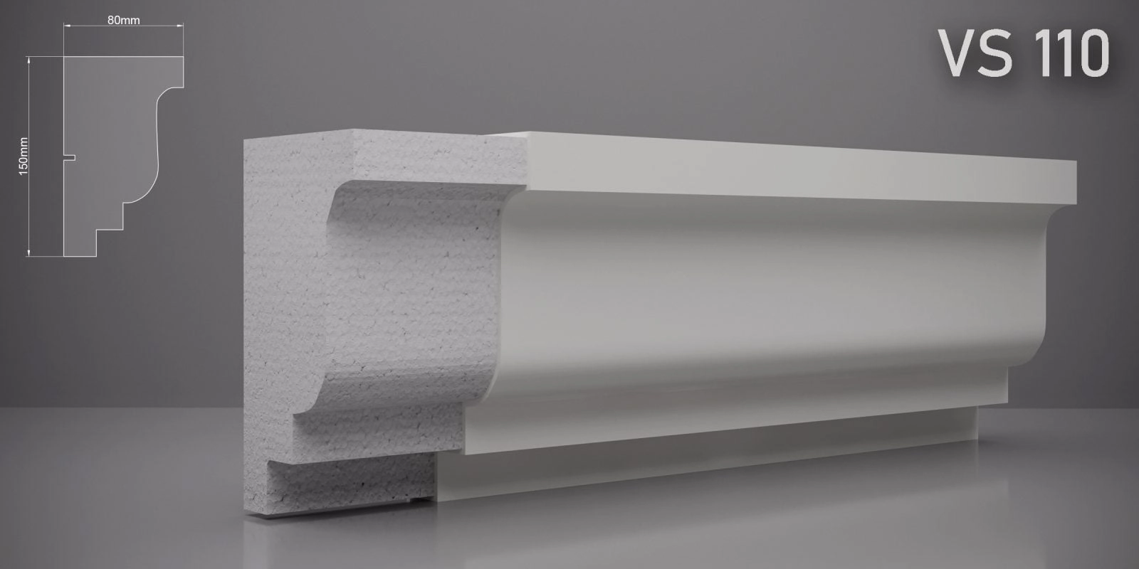Подоконник VS110 150x80мм