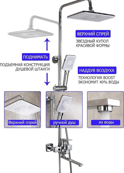 Душевая система Frap F 2471 Латунь 4530