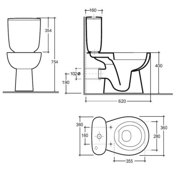 Vas WC Keramin Golf-R Slim ML dual White 1с