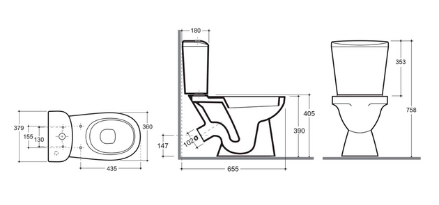 Vas WC Keramin Lago MS White